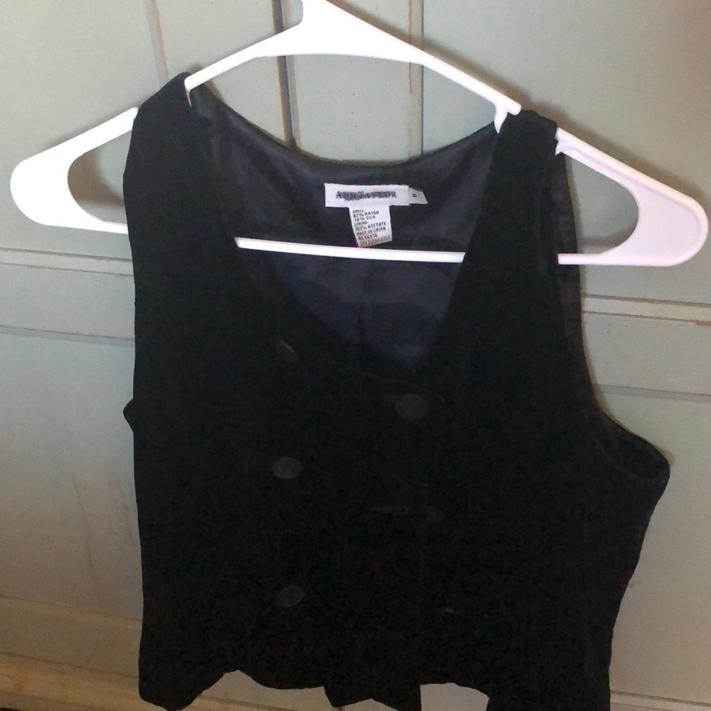 Ann Taylor doubled breasted velvet vest.